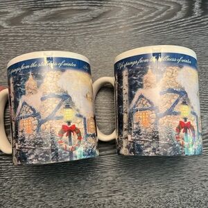 Thomas Kinkade Fine Ceramic Mugs(2)With Box